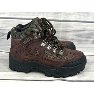 ITASCA LEATHER WATERPROOF HIKING BOOTS Youth Size 13‎ BROWN/DEEP PLUM COLOR
